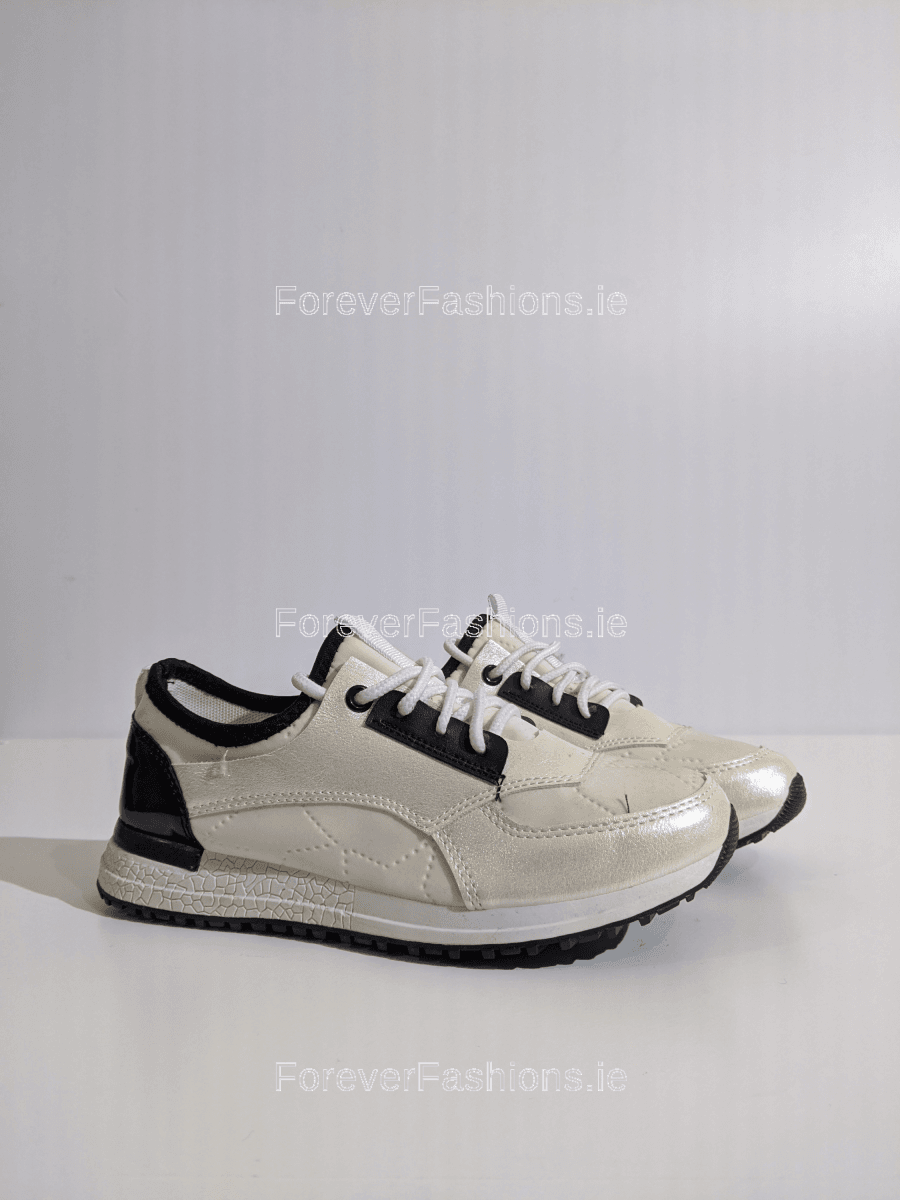 Black and shops cream trainers