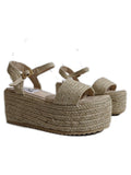 Beige Platform Braided Espadrille Sandals