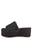 Black Jute Platform Mule Sandals