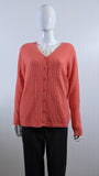 Coral Soft Touch V-Neck Button Cardigan