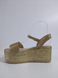 Gold Chunky Platform Espadrille Sandals