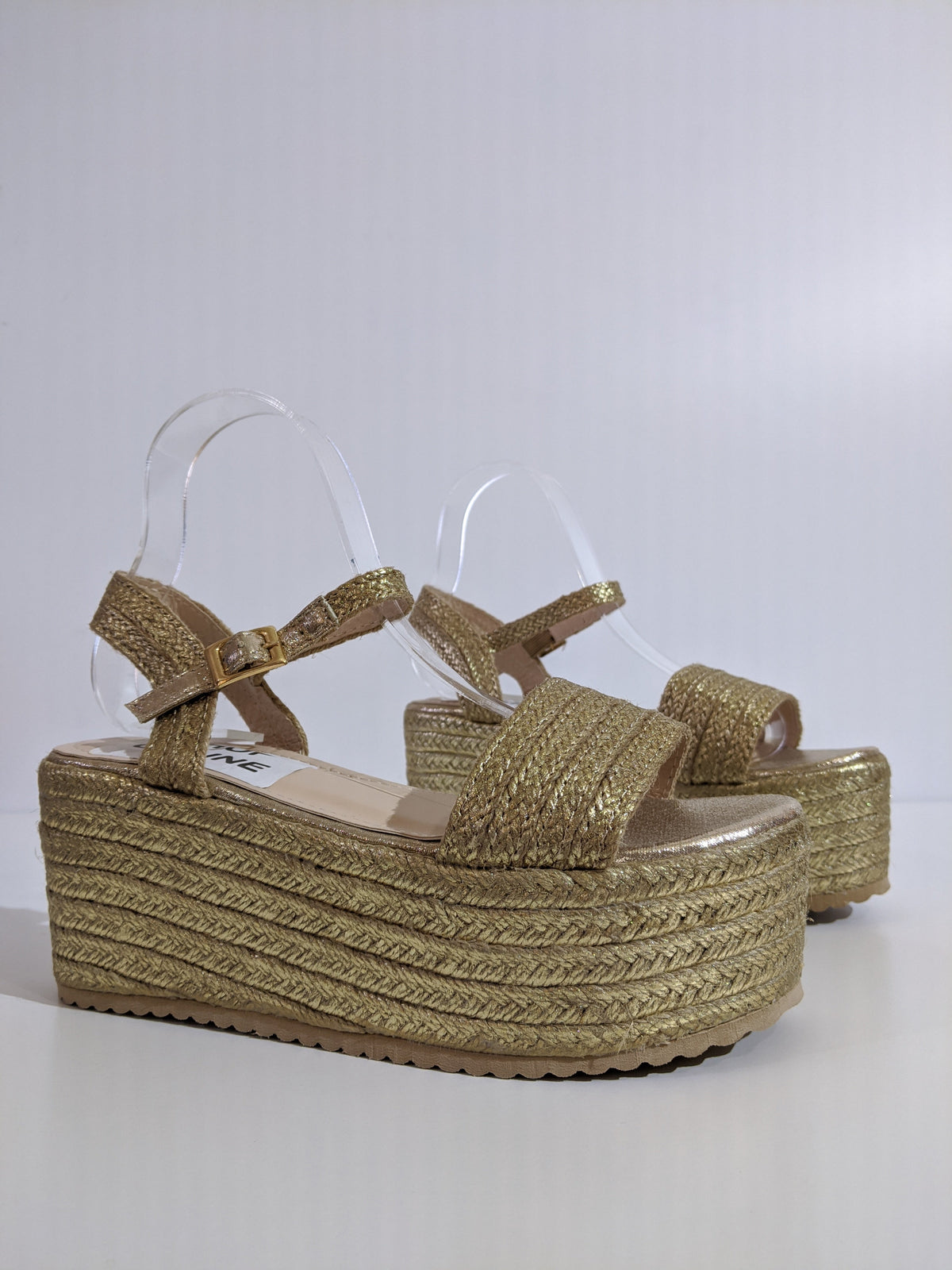 Gold Chunky Platform Espadrille Sandals