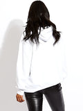 White Relax Snake Teddy Bear Graphic Print Oversized Hoodie