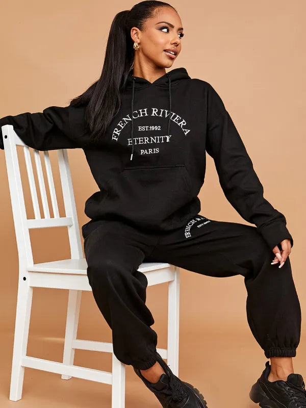 Stone French Riviera Hoodie & Jogger Loungewear Co-Ord Set –