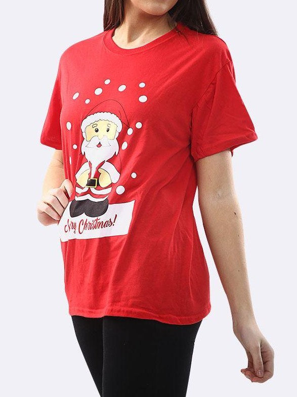 Red 'Merry Christmas' Santa Christmas T-Shirt