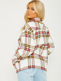 Fuchsia Oversized Checked Shirt Jacket