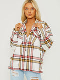 Fuchsia Oversized Checked Shirt Jacket