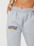 Grey Boston Embroidered Fleece Jogger