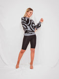 Grey Zebra Knitted Jumper