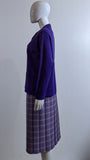 Purple Round Neck Button Cardigan