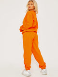 Orange Oversized Sweatshirt & Jogger Fleeced Loungewear Co-ord