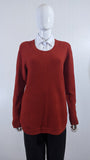 Rust Ribbed Soft Touch Jumper with Shirt Collar