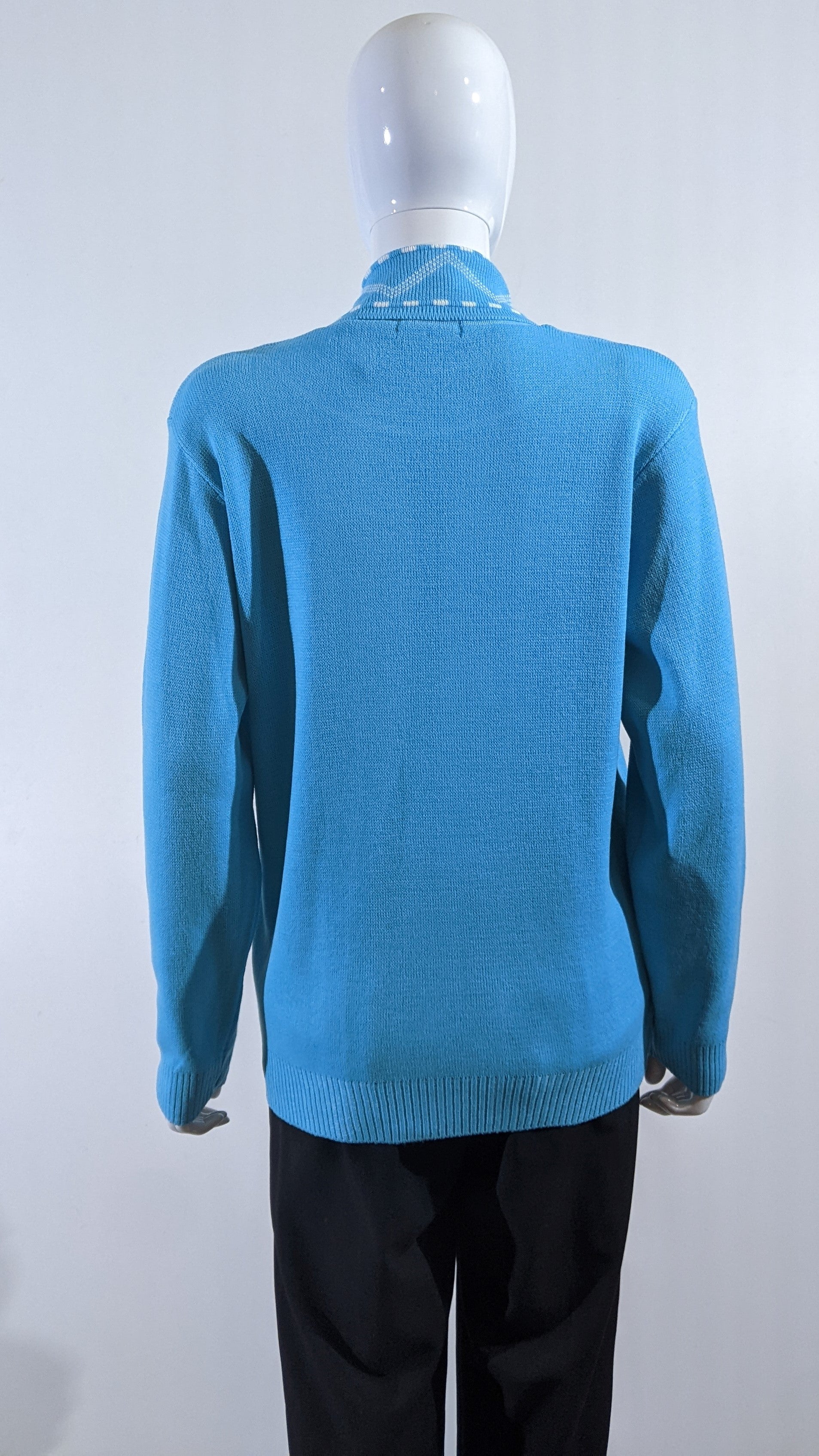 Turquoise Stitched Design Pattern Twinset Jumper