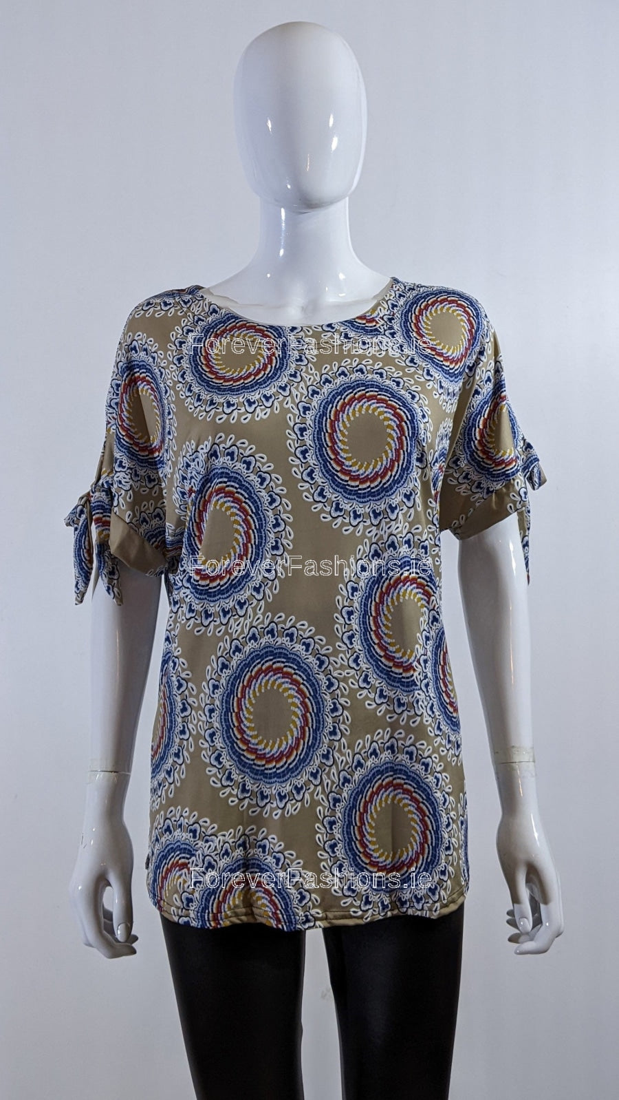 Beige Circle Pattern Top