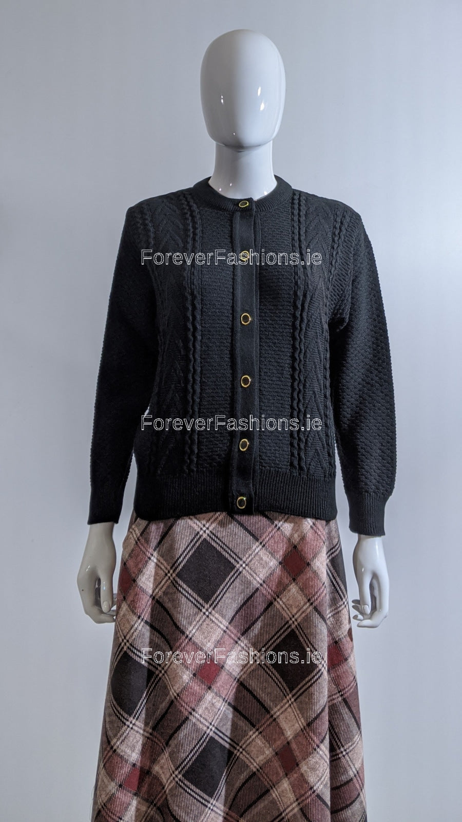 Black Button Up Design Cardigan