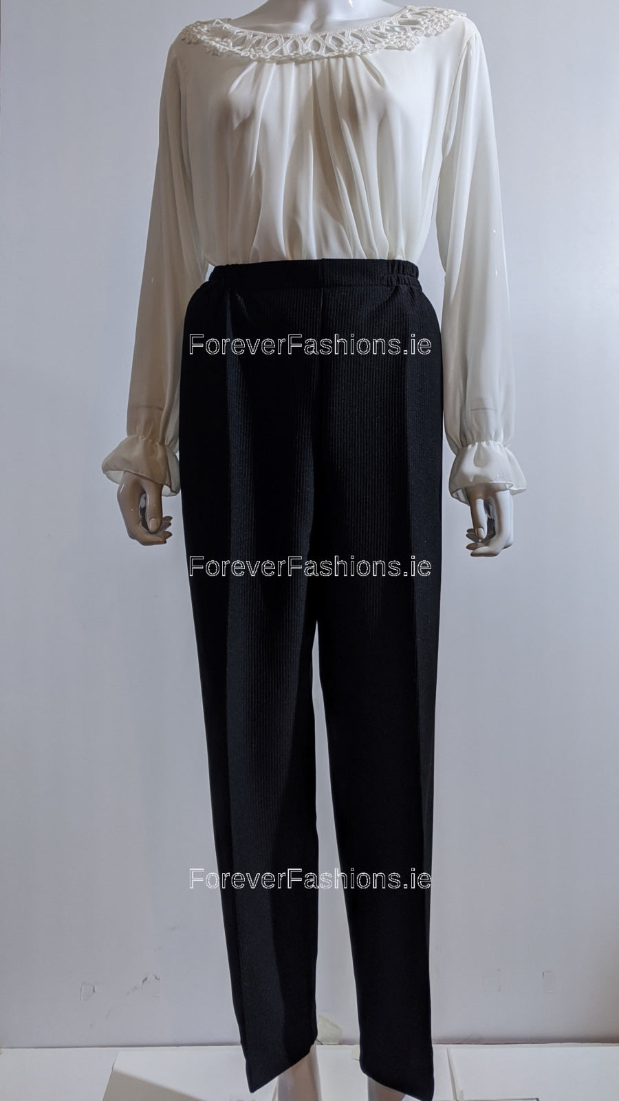 Black Elasticated Waist Soft Touch Trouser