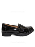 Black Patent Loafers Flat Shoes