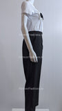 Black Pinstripe Elasticated Trouser