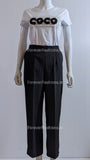 Black Pinstripe Elasticated Trouser