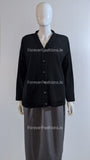 Black V-Neck Button Two Pocket Cardigan