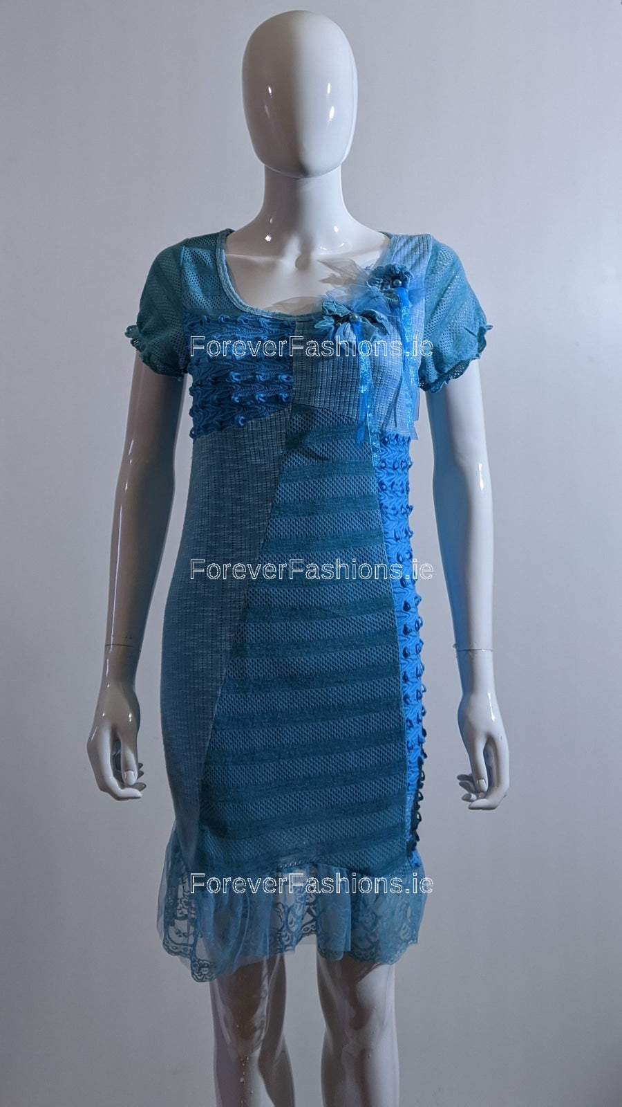 Blue Lace Detail Dress