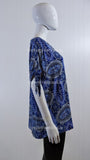 Blue Paisley Print Top