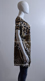 Brown Leopard Print Glitter Top