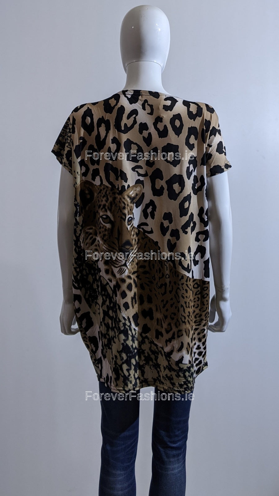 Brown Leopard Print Glitter Top