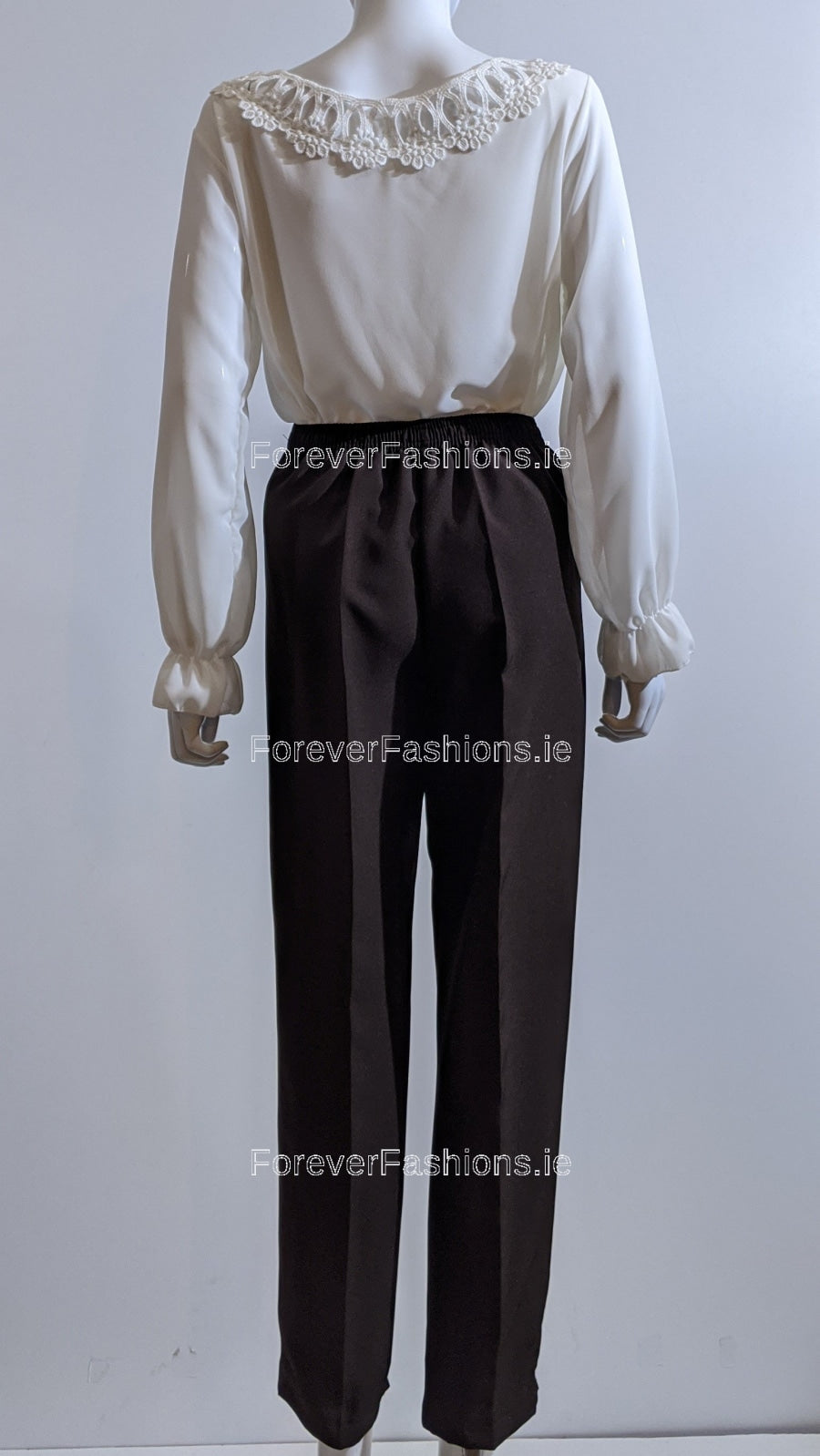 Brown Wooltouch Elasticated Trouser