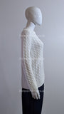 Cream Round Neck Cable Knit Jumper