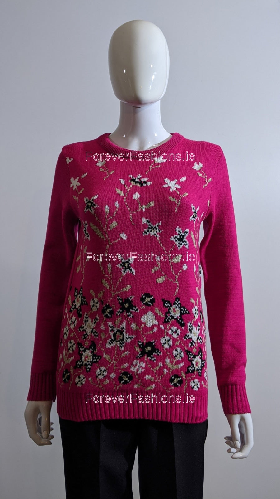 Fuchsia Floral Print Jumper