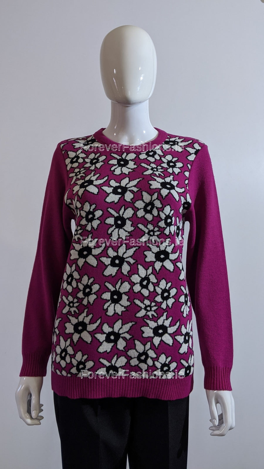 Fuchsia Flower Print Jumper