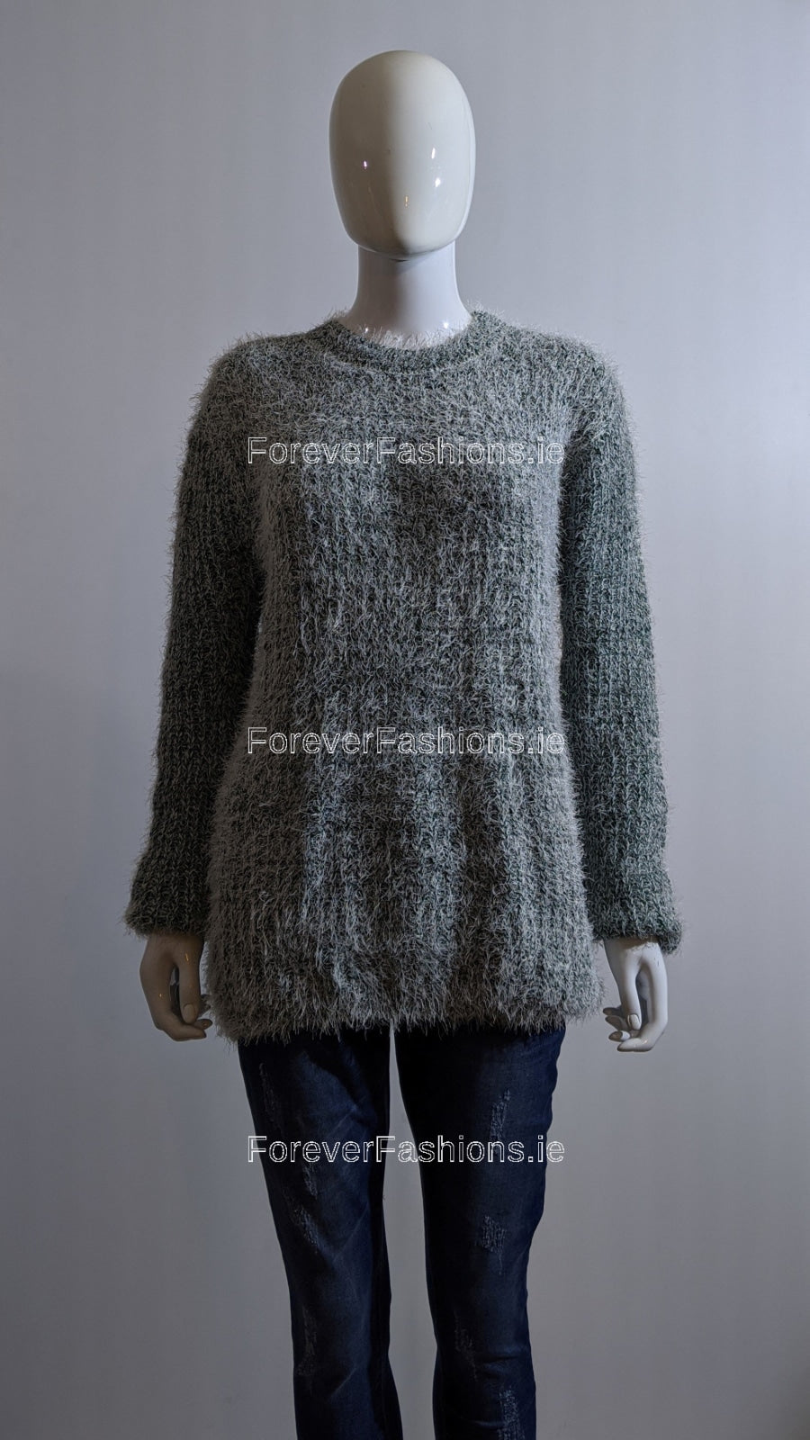 Green Fluffy Warm Jumper