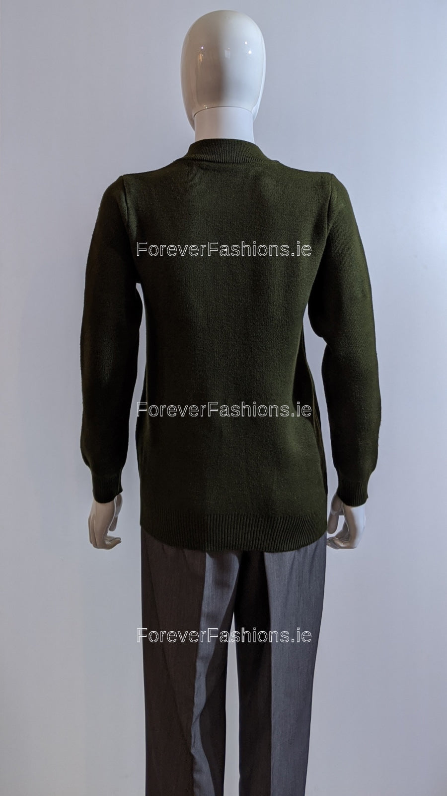 Khaki Green Glitter Pattern Jumper