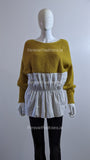 Mustard Knitted Contrast Shirt Jumper