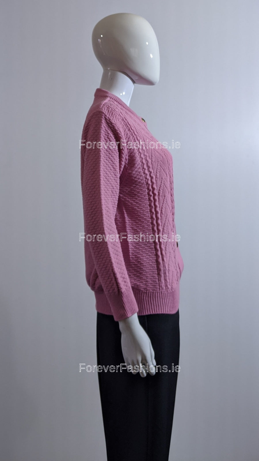 Pink Button Up Design Cardigan