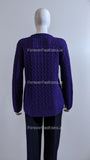 Purple Round Neck Cable Knit Jumper