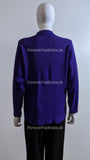 Purple V-Neck Button Pocket Cardigan