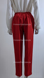 Red Elasticated Waist Pocket Trouser