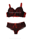 Red Lace Design Lingerie Set