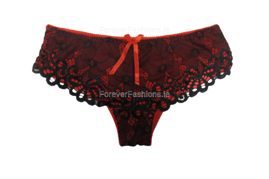 Red Lace Design Lingerie Set