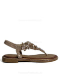 Rose Gold Diamond Elastic Band Cushion Toe Bar Sandals