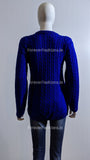 Royal Blue Round Neck Cable Knit Jumper