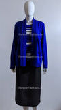 Royal Blue Stripe Twinset Jumper