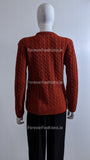 Rust Round Neck Cable Knit Jumper