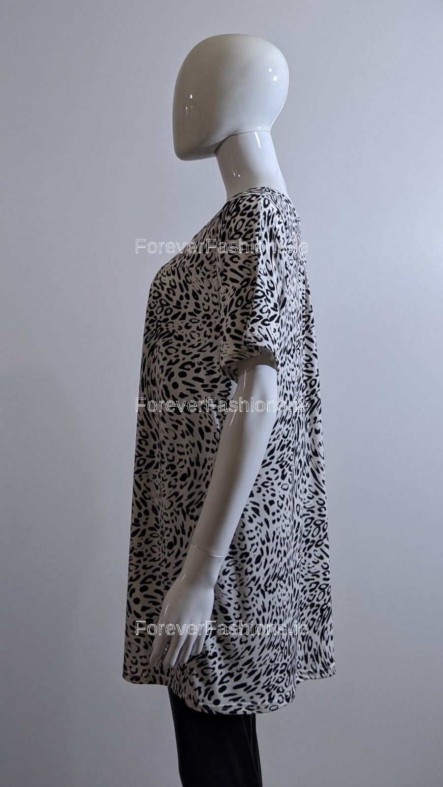 White Leopard Print Top
