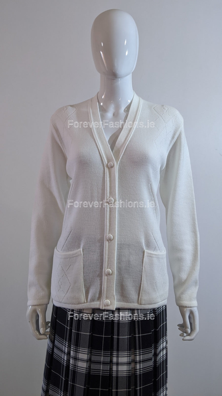 White Two Pocket Cardigan