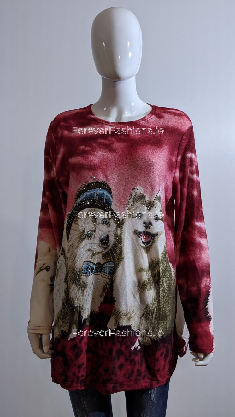 Wine Dog Glitter Design Top