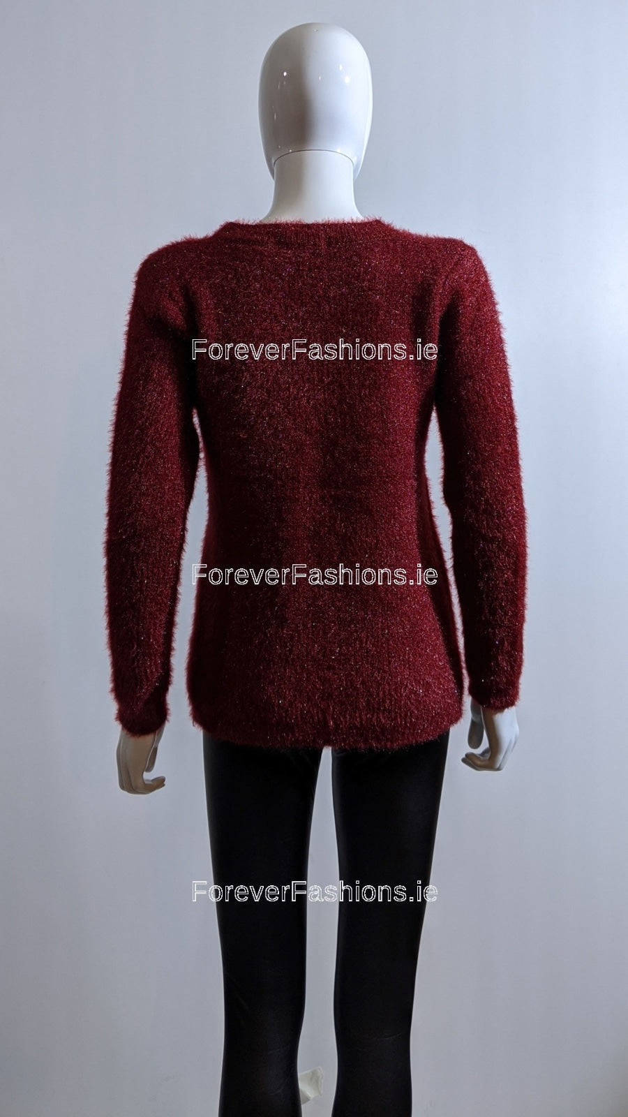 Wine Feather Design Fluffy Jumper