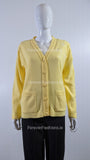 Yellow V-Neck Button Pocket Cardigan